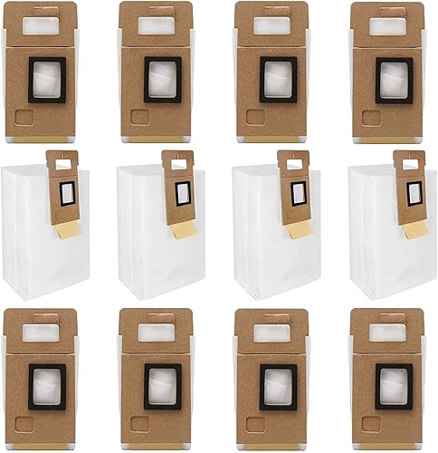 12 Pack S7 Dust Bags Replacement Fit for Xiaomi Roborock S7 Vacuum Cleaner Auto-Empty Dock, 3L Large Capacity Compatible with Roborock S7 S7+ Vacuum