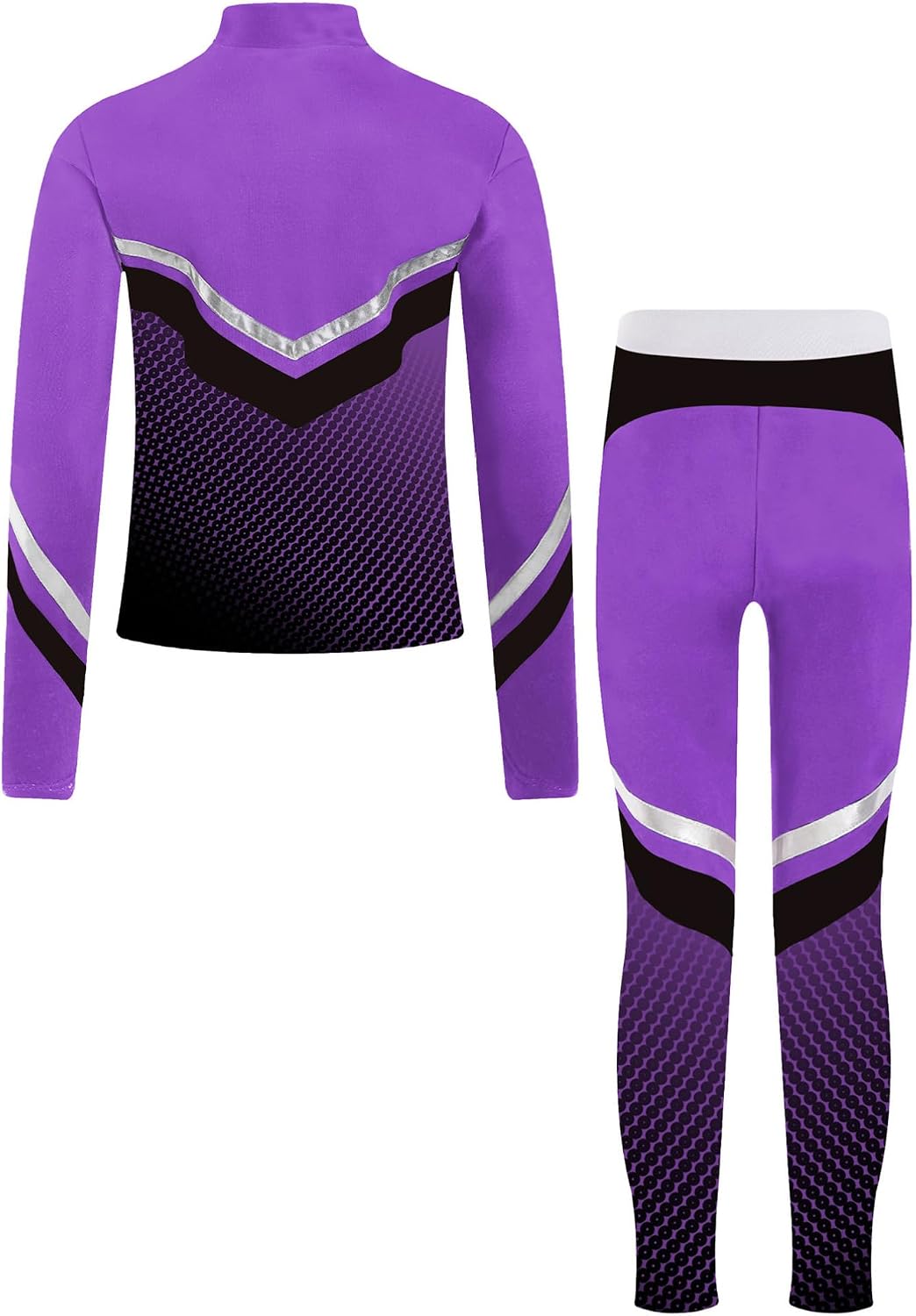 Kids Girls Ice Skating Jacket with Figure Skating Leggings Sport Set Gymnastics Yoga Outerwear
