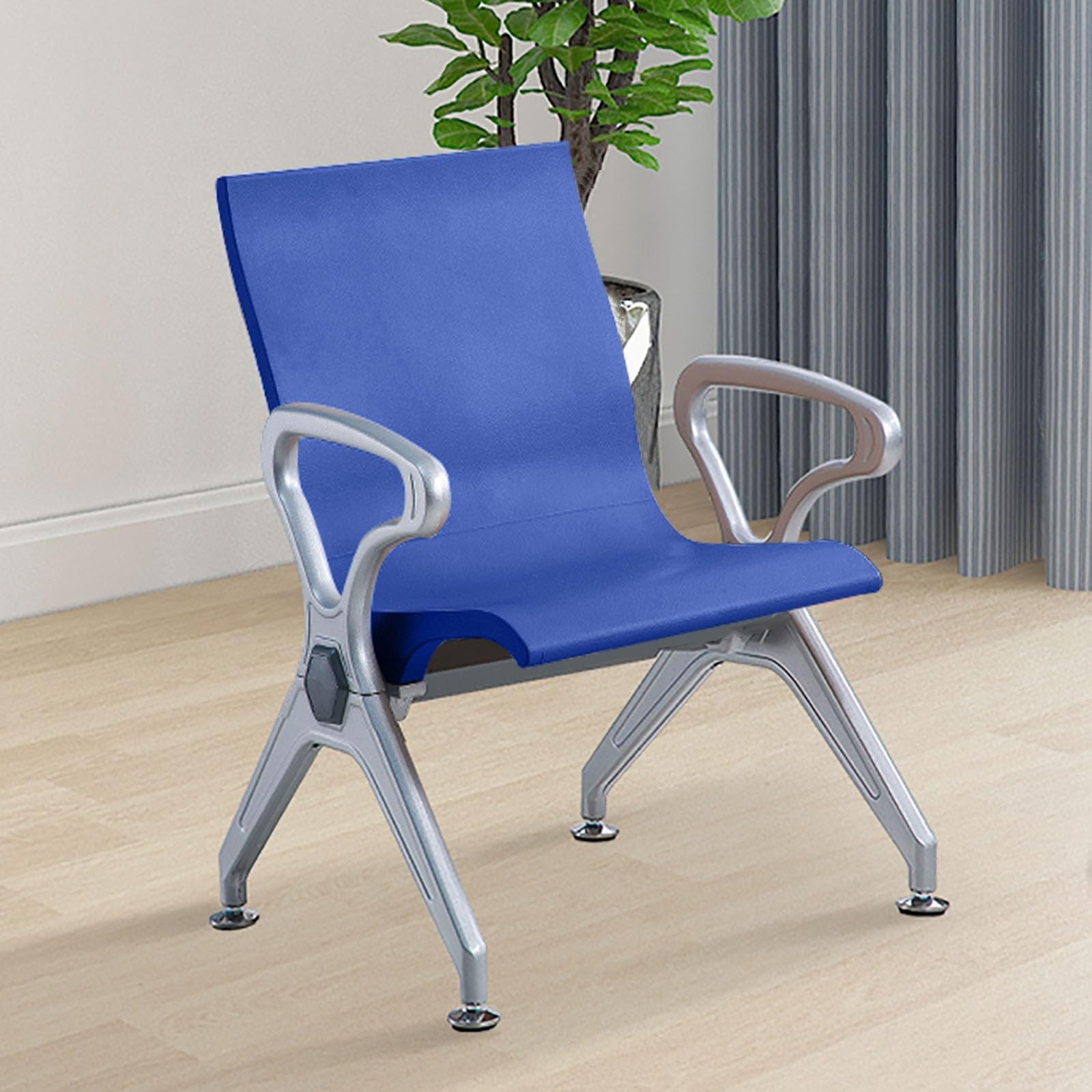 ASerZenith Waiting Room Chair, Office Reception Seat With Armrests And Backrest, Durable And Stylish Design For Airports And Clinics,Bleu-Taille Unique