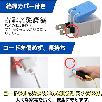 Amazon.co.jp: 【レバーを押すとプラグが簡単に引き抜ける！ 絶縁