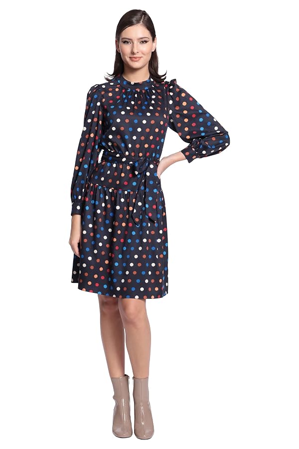 Maggy London Women's Long Sleeve Back Cut Out MINI Dress Navy/Rust by Maggy London - Used condition - Image 2