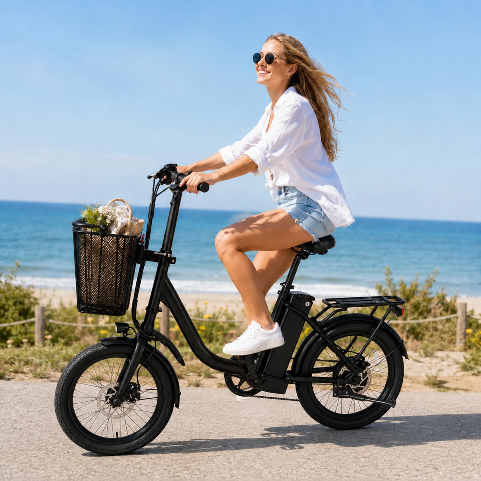 Fahrradkorb Vorne - Abnehmbare Drahtgeflecht Fahrrad Korb mit Griff, Schnell Bike Basket Rostfrei Hängender Gepäckkorb Vorne mit Fester Halterung für Damen Herren Fahrradlenker
