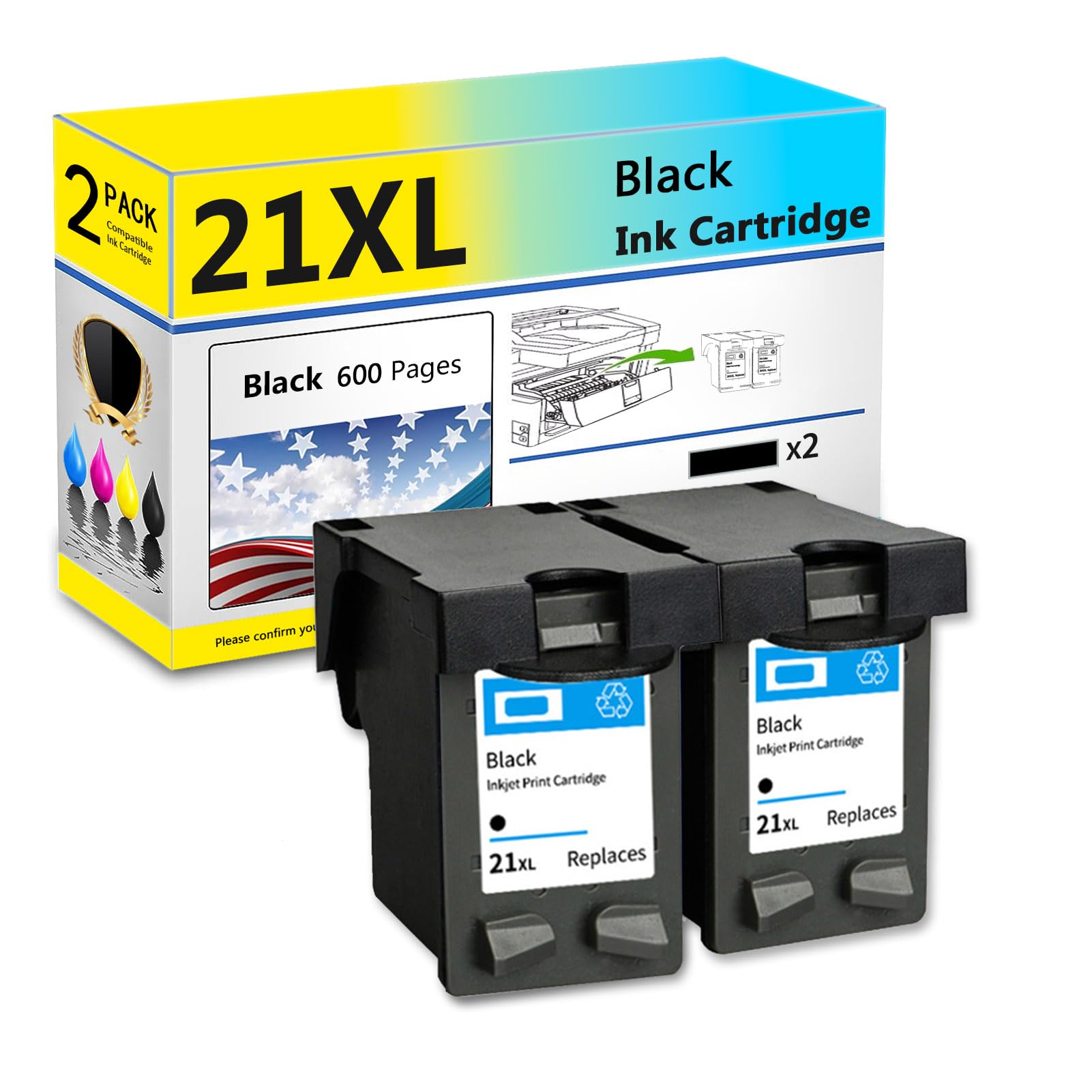 Cartuchos De Tinta Remanufacturados HP 21XL 22XL Para HP Deskjet Psc