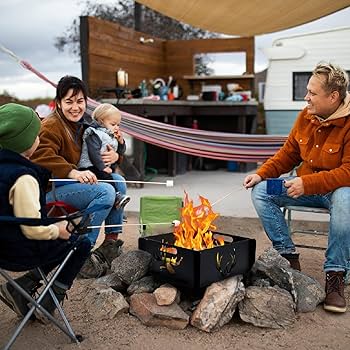 Amazon.com : LTSEAME 16 inch Portable Square Fire Pit Outdoor