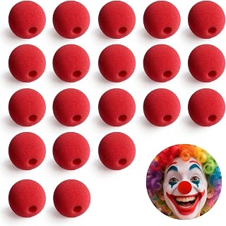 20PCS Red Clown Noses Bulk Circus Clown Accessories for Halloween Christmas Cosplay Costume Party Carnival Decor