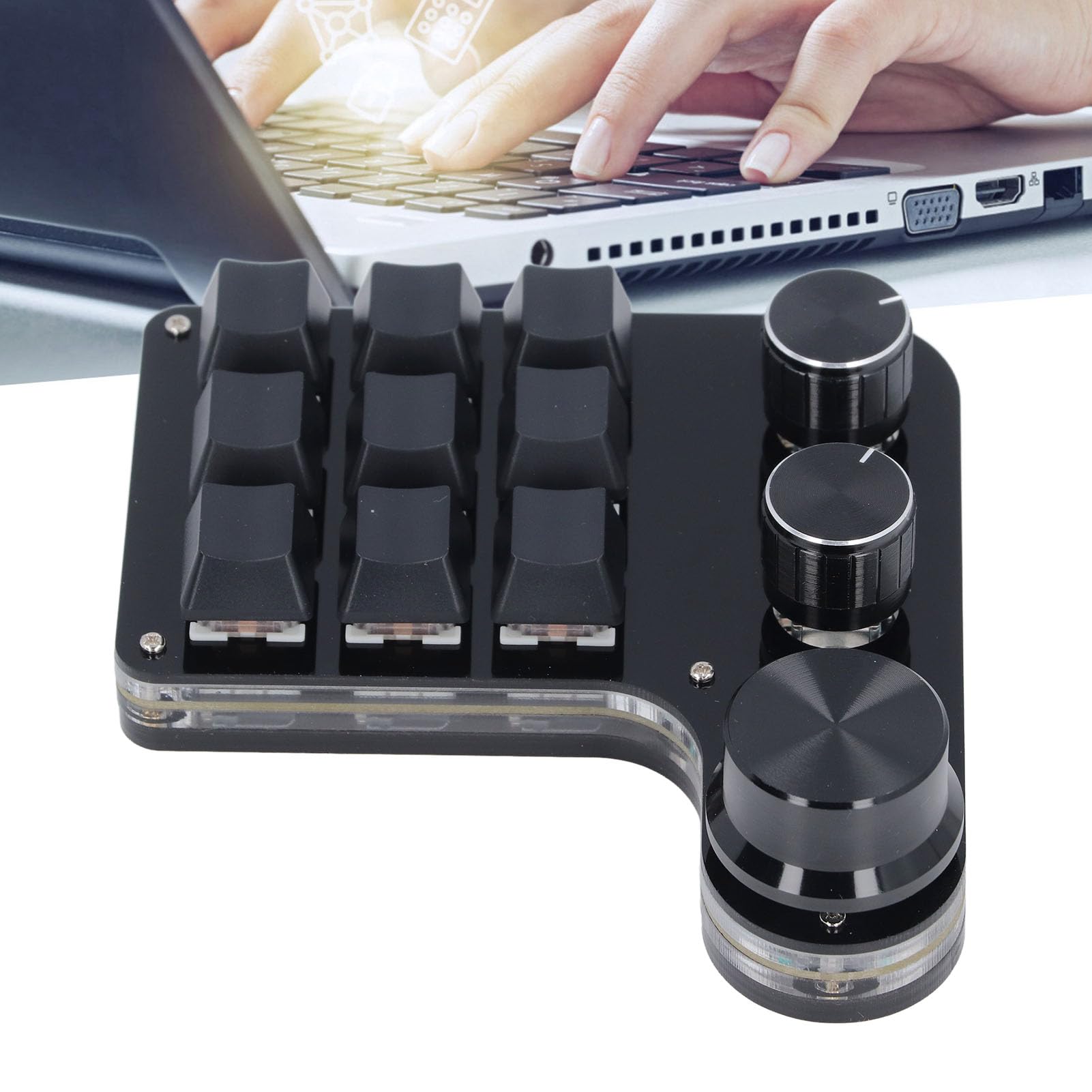 CHICIRIS USB Mini Makro Mechanical Gaming Klawiatura Programowa 9 Klawiszy RGB LED Onboard Memory Cableboard dla Graczy i Kontrola Przemysłowa