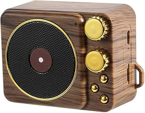Mini altavoz de música retro vintage inalámbrico portátil al aire libre altavoces estéreo fuerte altavoz de sonido integrado soporte de micrófono