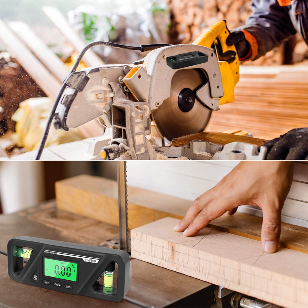 OSALADI 2pezzi Goniometro Digitale Portatile Con Display Lcd Strumento Di Misurazione Angolare e Alta Precisione Per Lavori Di Falegnameria e Ingegneria Facile Da Usare e Trasportare