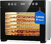 PSIIDAN Food Dehydrator Machine: 8 Stainless Steel Trays, 650W Quiet Dryer, Adjustable Timer & 167°F Temp for Jerky, Fruits, Herbs