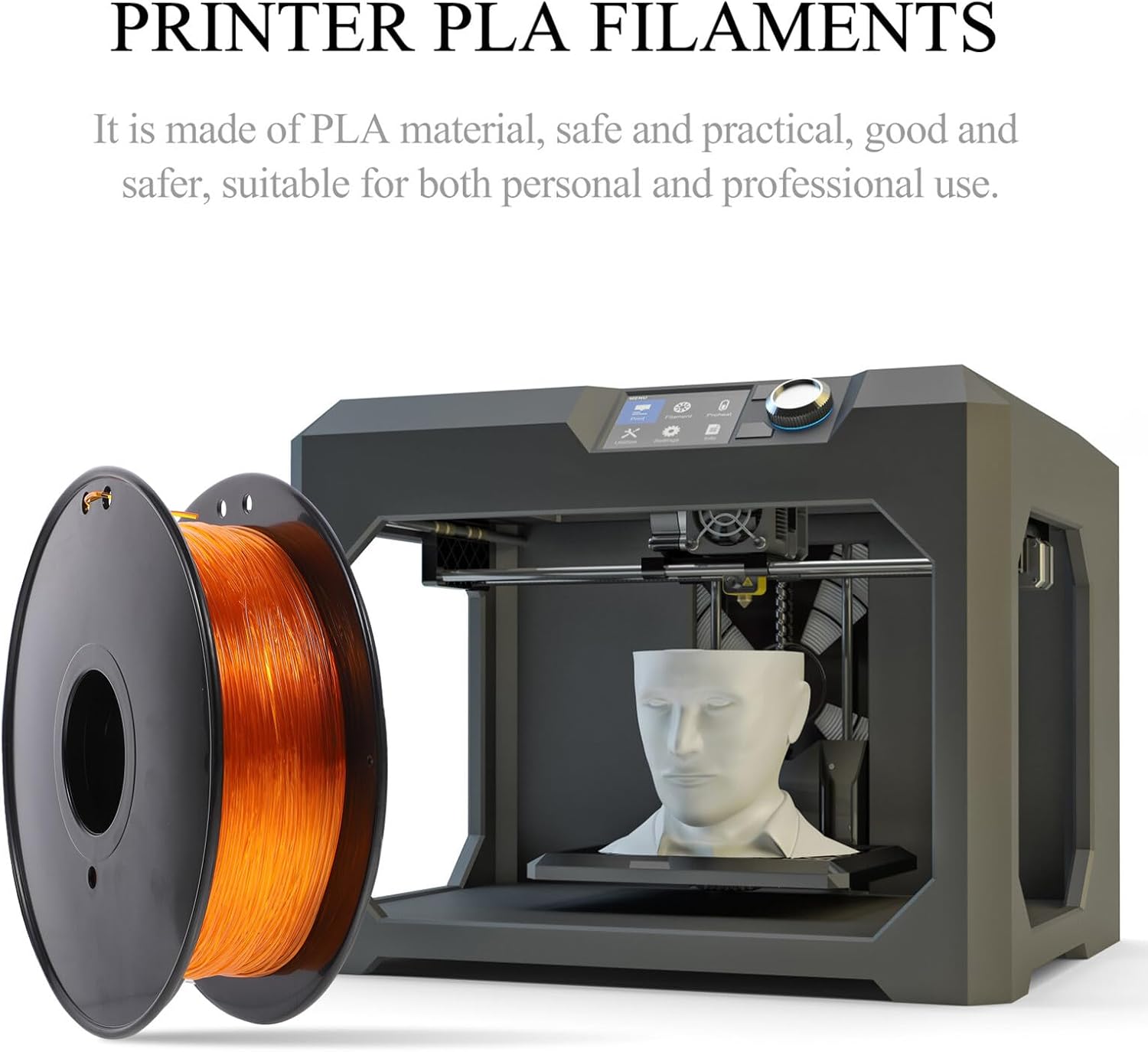 GALPADA TPU Printer Filament Flexible Transparent Orange Printing Material for Printers Wear-Resistant Durable Printing Supplies