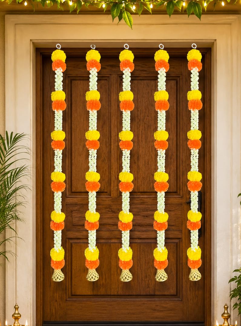Rajasthan Marigold Garland - Diwali & Pooja Decor -18