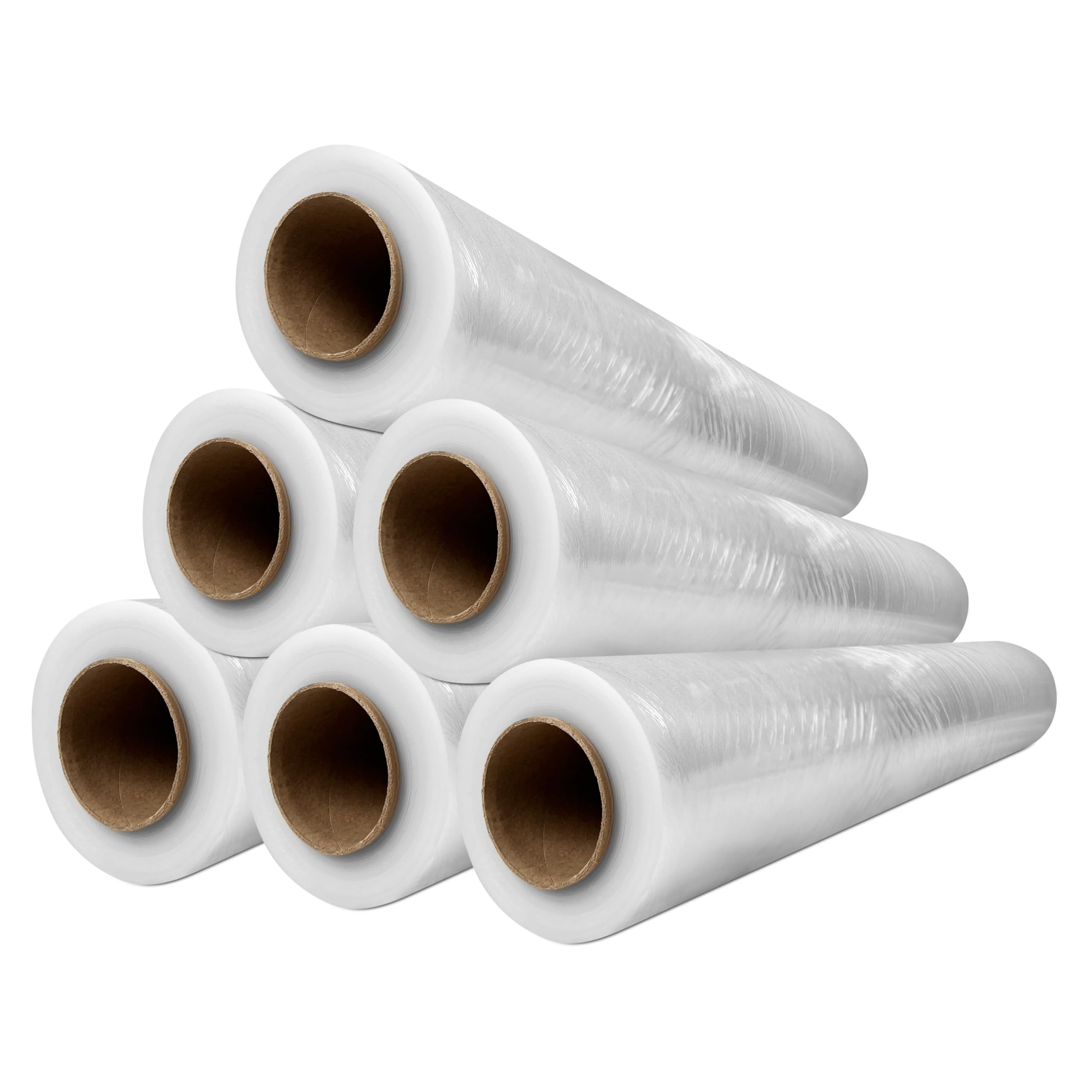 Transparente Packfolie, 2 kg, 50 cm x 200 m, 23 Mikron, 6 Rollen, Stretchfolie, transparent