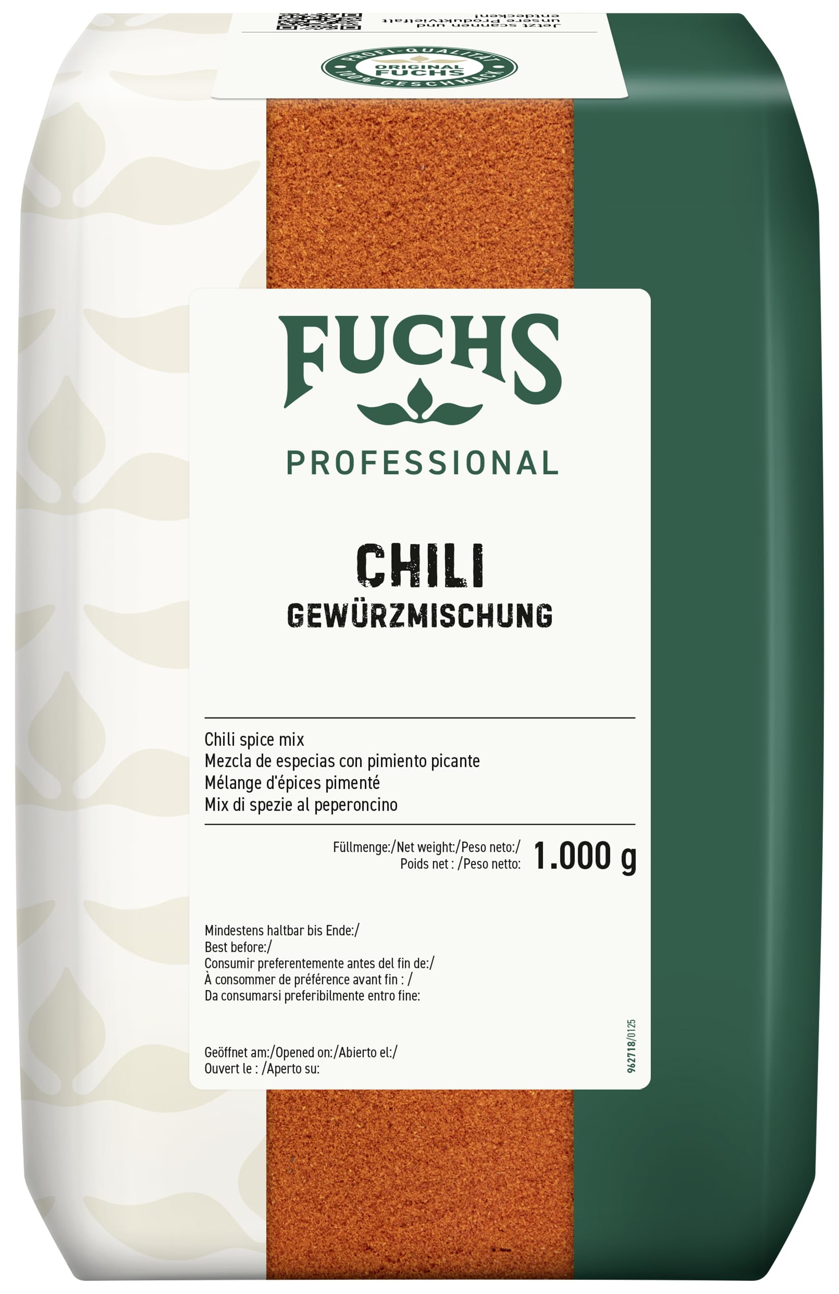 Fuchs Professional - Mélange d'épices pimenté | 1 kg | Pour les plats ardents tels que le chili à la carne | Qualité professionnelle pour les gros consommateurs