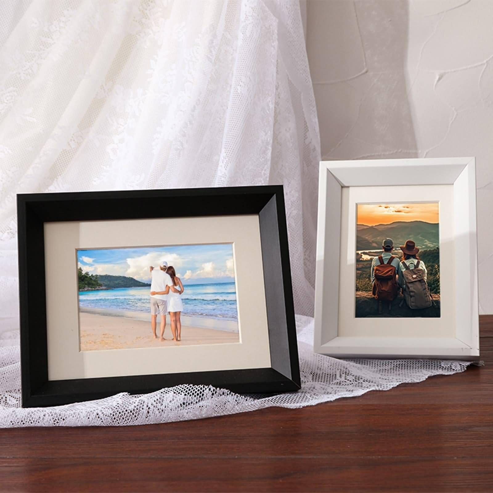 Picture Frames Vintage, Fotorahmen Ostern Schwarz Rechteckig für Wandmontage aus Holz 30.3x40.5cm