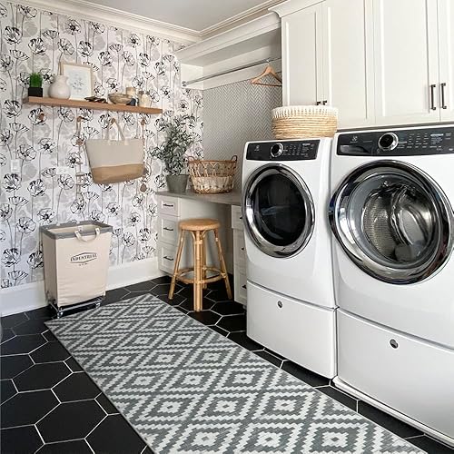 Miniatura 4 de Lahome Alfombras de pasillo para pasillo de 2 x 8 pulgadas, alfombra de pasillo de cocina, alfombra lavable, alfombra marroquí bohemia, enrejado,