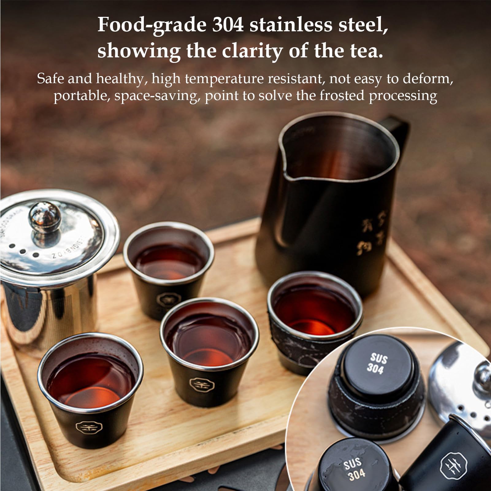 Juego de té de viaje, juego de china para adultos, accesorios de té
