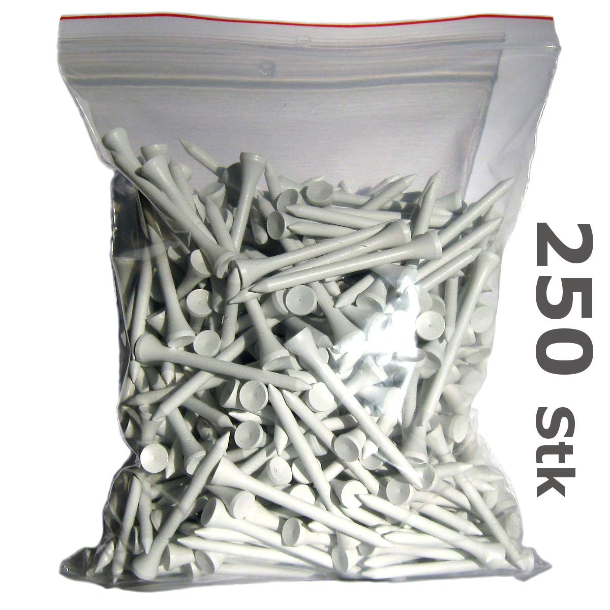 Golf TEES - 70 mm (2 3/4") - 2500 Stück - Holz - Farbe: weiß