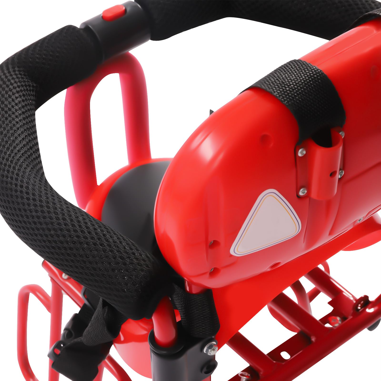 Seggiolino per bicicletta per bambini da 6 mesi a 6 anni, sicurezza per bambini, per adulti, sicurezza per bambini, con pedale e guardrail (rosso)