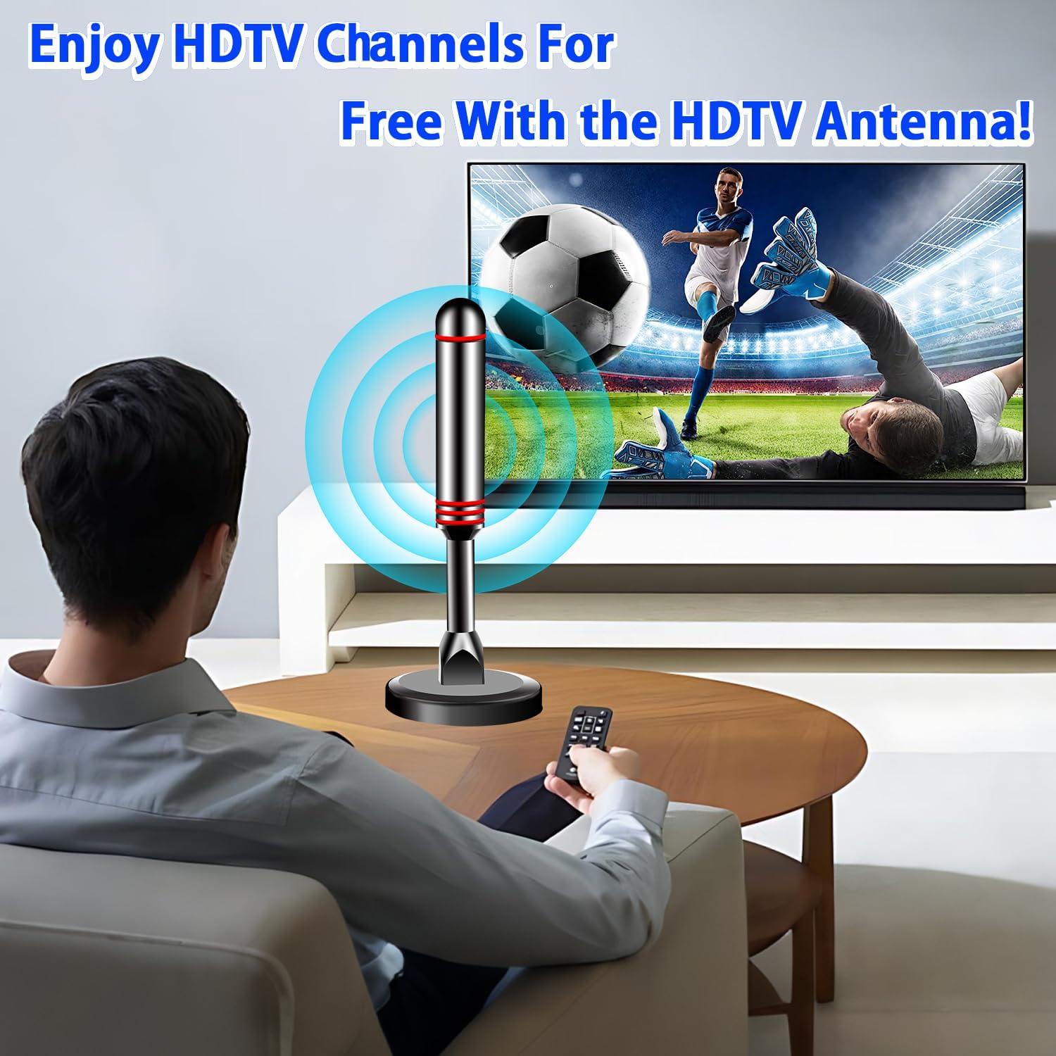 HD Digital TV Antenna for Smart TV Indoor with Strong Magnetic,Indoor Antenna Easy Installation, Antenna for Smart TV Long Range Reception, TV Antenna for Local Channels 4K 1080P image 3