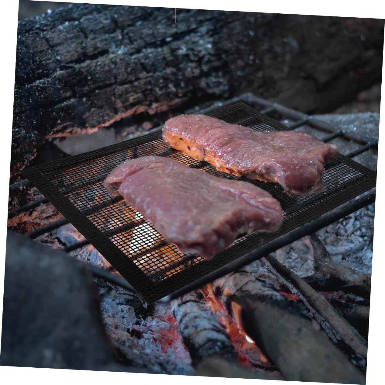 BESPORTBLE 3 Piezas Alfombrillas Bbq de Malla Antiadherentes Reutilizables y Resistentes al Tapetes para Parrilla Gas Eléctrica Distribución Uniforme de Fácil