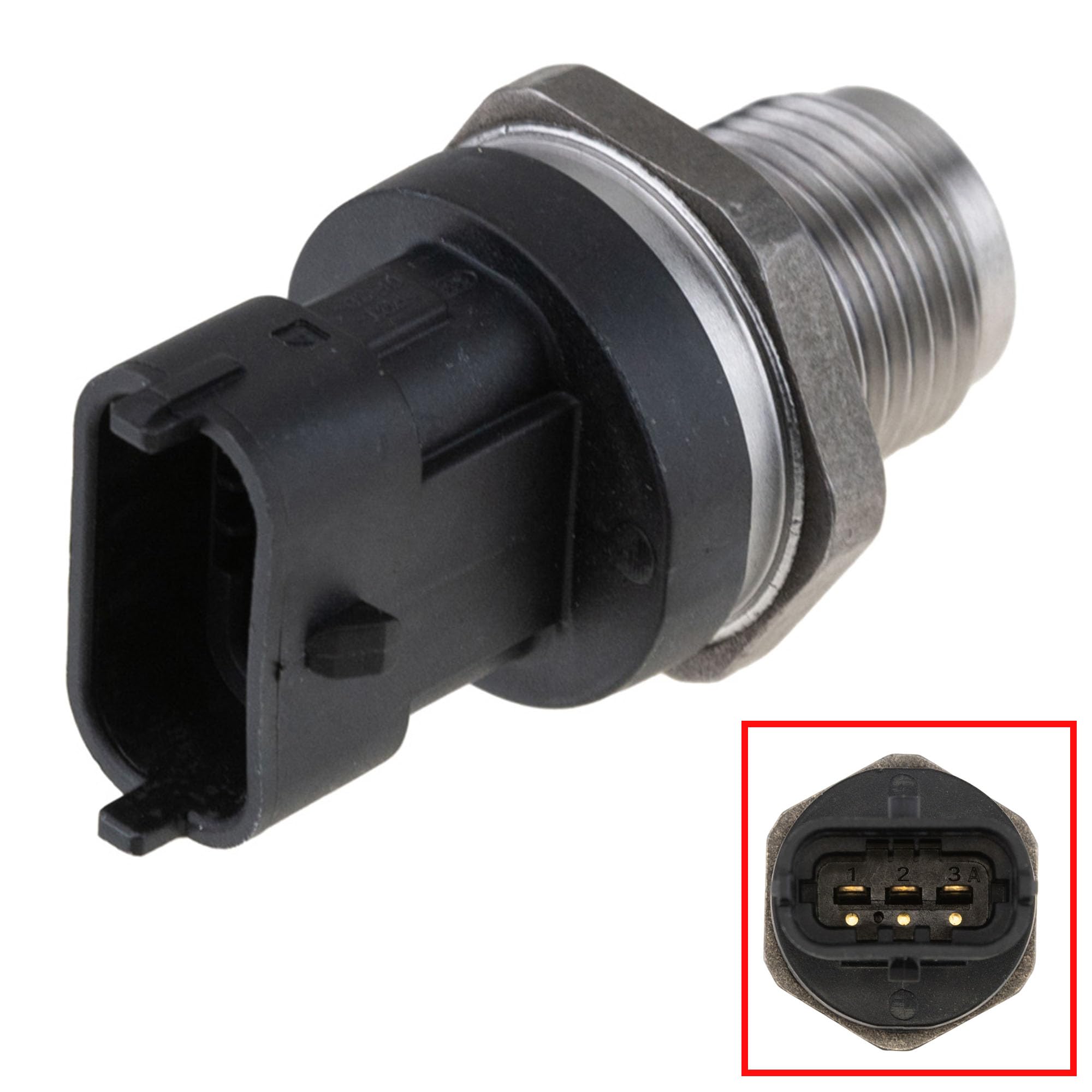 Partsline Capteur pression carburant Common Rail pour moteurs diesel 1.9, 2.2, 2.5 dCi/CDI équivalent à 0061537828, 7701068400