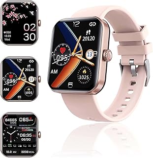 F57l Blood Glucose Monitoring Smartwatch - Fitness Tracker with Blood Pressure, Blood Oxygen Tracking - Heart Rate Monitor | Calorie Step Counter Non-invasive Blood Glucose Test Smart Watch (Pink)