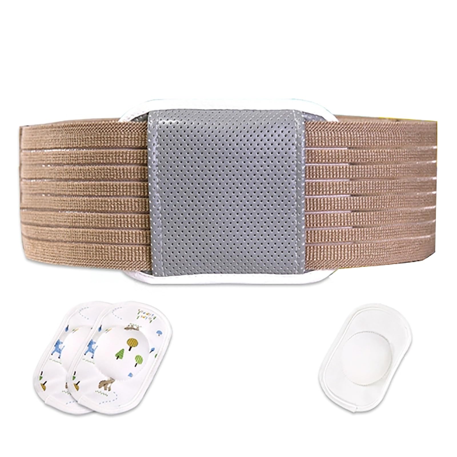 8,5 cm Allargata Fascia Ernia Ombelicale, Fascia Addominale Contenitiva con 3 Cuscinetti a Compressione, Aiuta ad Alleviare Il Dolore Incisionale, Epigastrico e Ventrale(Medium)