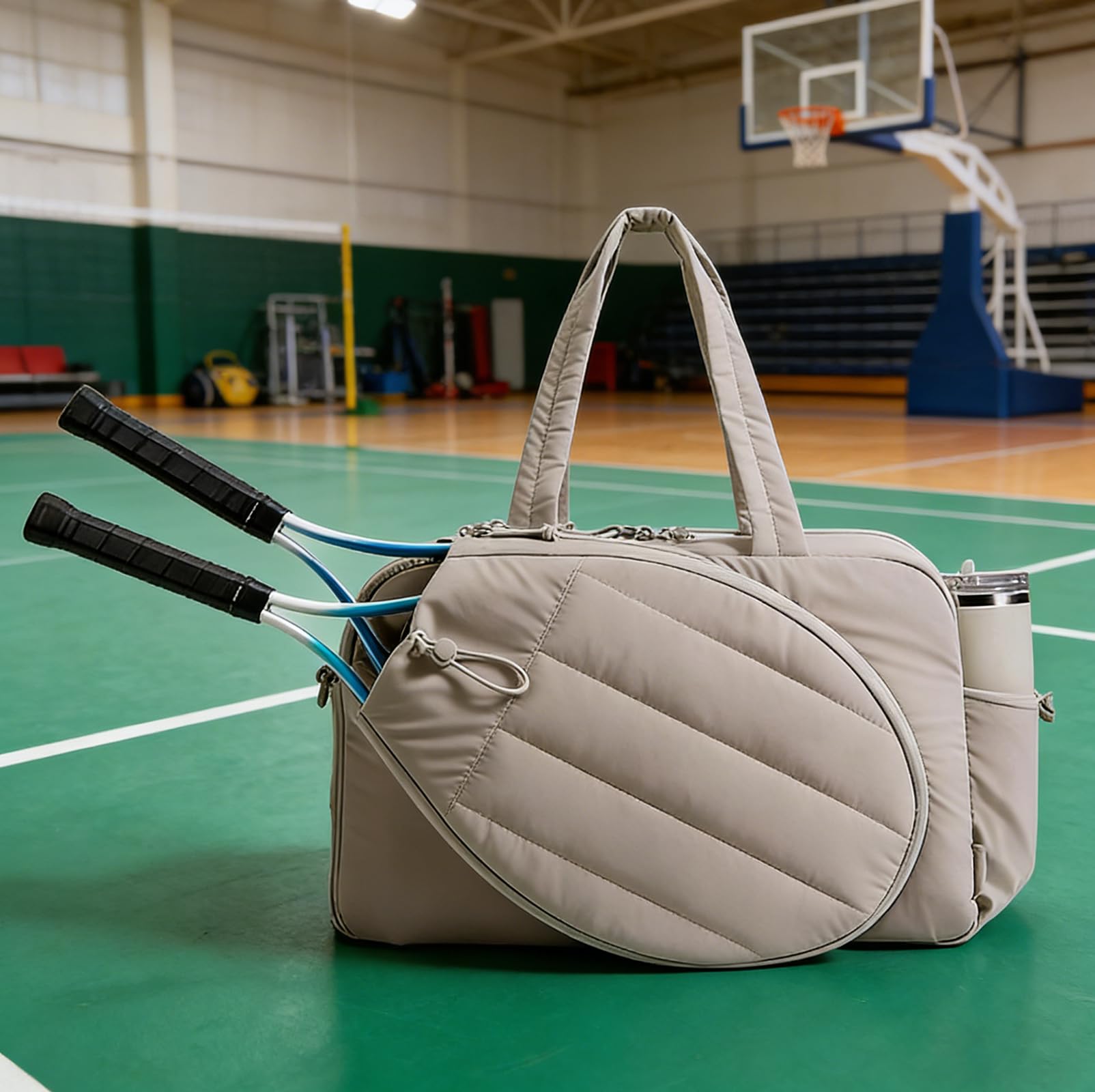 Borsa da badminton da donna, 48 × 19 × 31 cm, grande borsa da tennis con scomparto per racchetta, borsa da viaggio da donna, per fitness, palestra, con scomparto bagnato e scomparto per