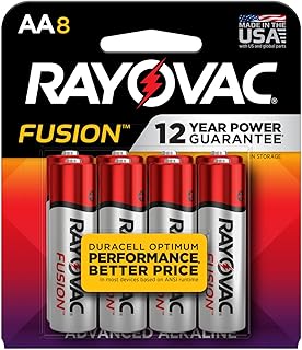 Rayovac AA Batteries, Fusion Premium Double A Battery Alkaline, 8 Count