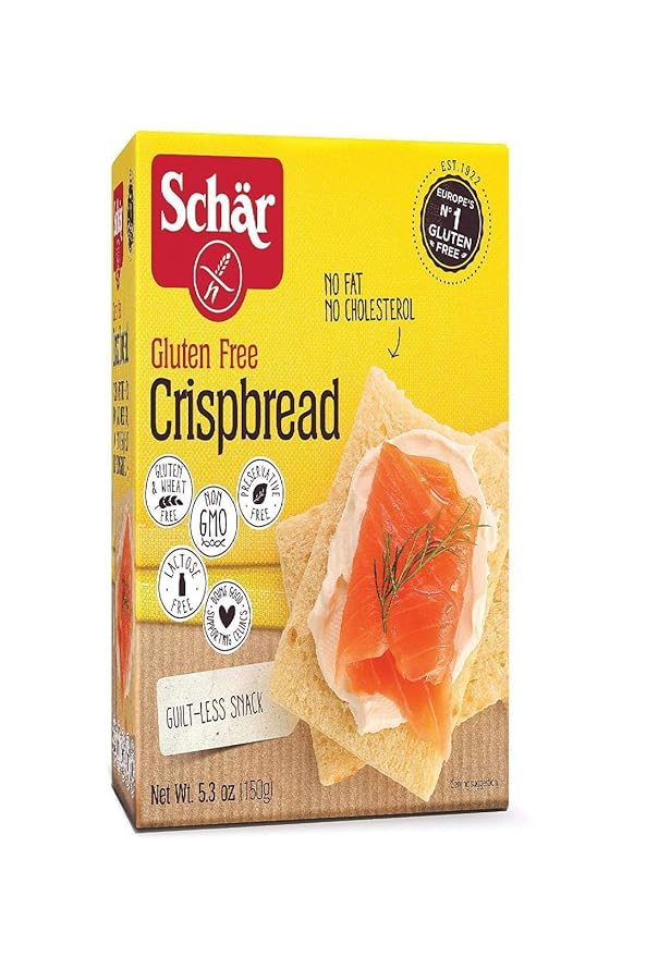 Schar - Crispbread - Certified Gluten Free - No GMO's, Lactose, Fat, Cholesterol, Wheat or Preservatives - (5.3 oz)