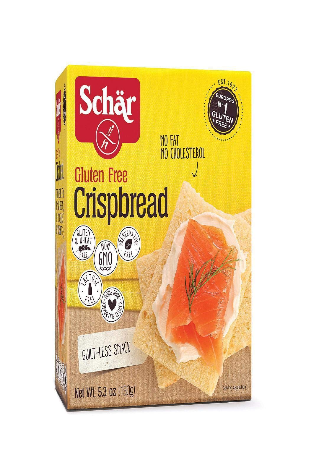 Schar - Crispbread - Certified Gluten Free - No GMO's, Lactose, Fat, Cholesterol, Wheat or Preservatives - (5.3 oz)