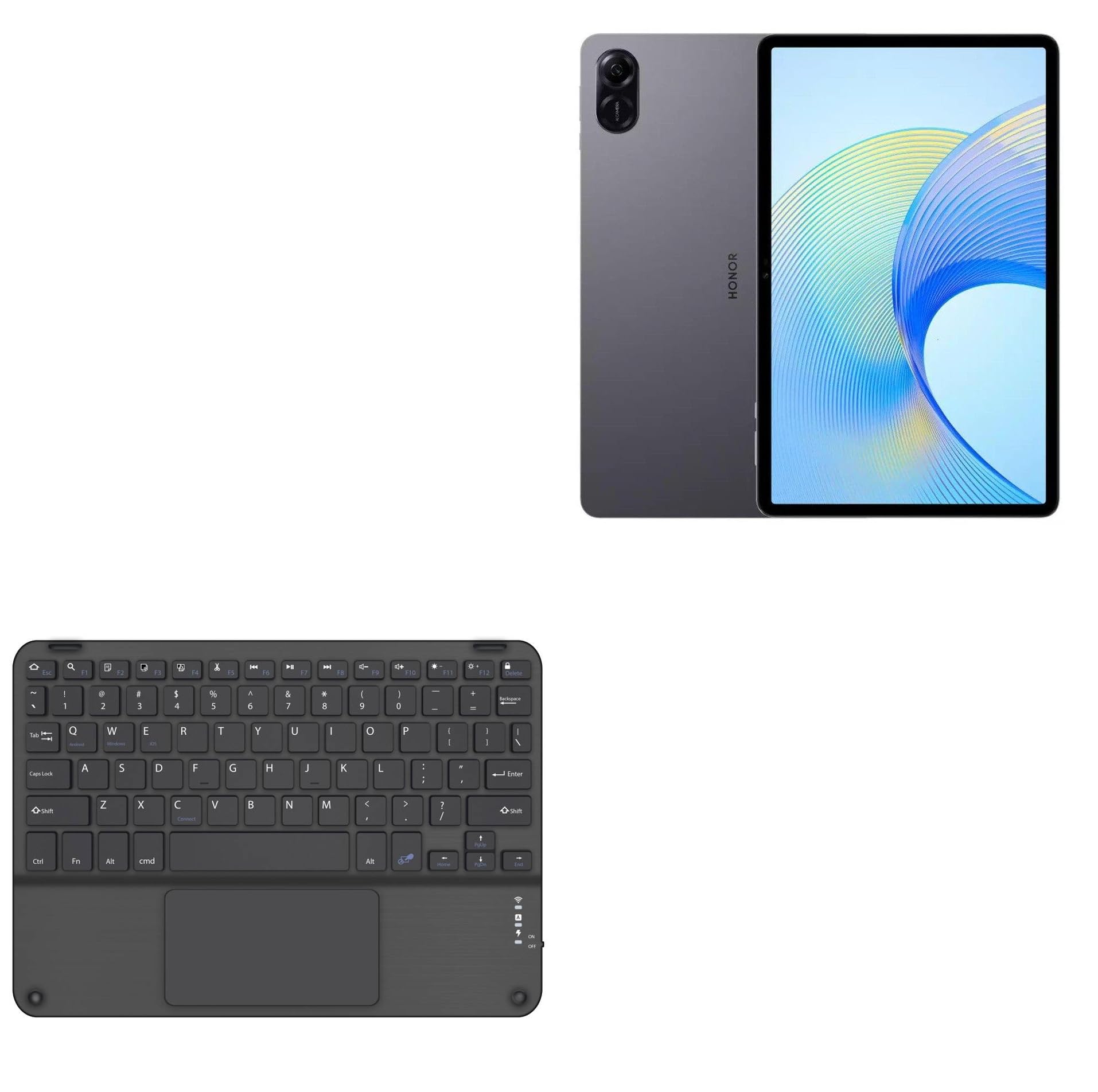 BoxWave Keyboard Compatible with Honor Pad X9 - SlimKeys Bluetooth Keyboard with Trackpad, Portable Slim TouchPad - Jet Black