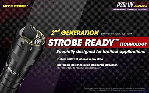 Miniatura 8 de Combinado Nitecore P20i UV (P20iUV) Luz USB-C recargable linterna LED con funda y batería adicional NL2150HPi incluida, 1800 lúmenes