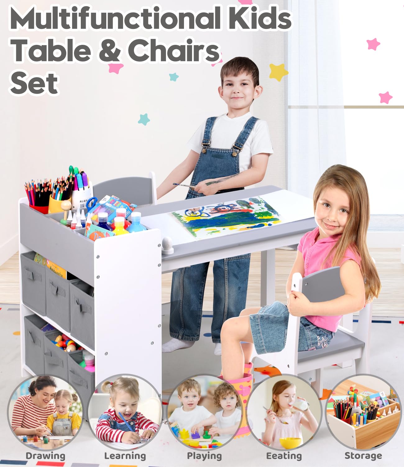 Vind kindertafel en stoel in Kinderkamer Vind kindertafel en stoel in Kinderkamer