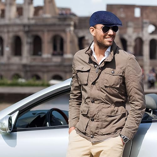 Miniatura 4 de SATINIOR 4 sombreros de Newsboy para hombre, gorras planas, sombrero irlandés, gorra de caza de taxista