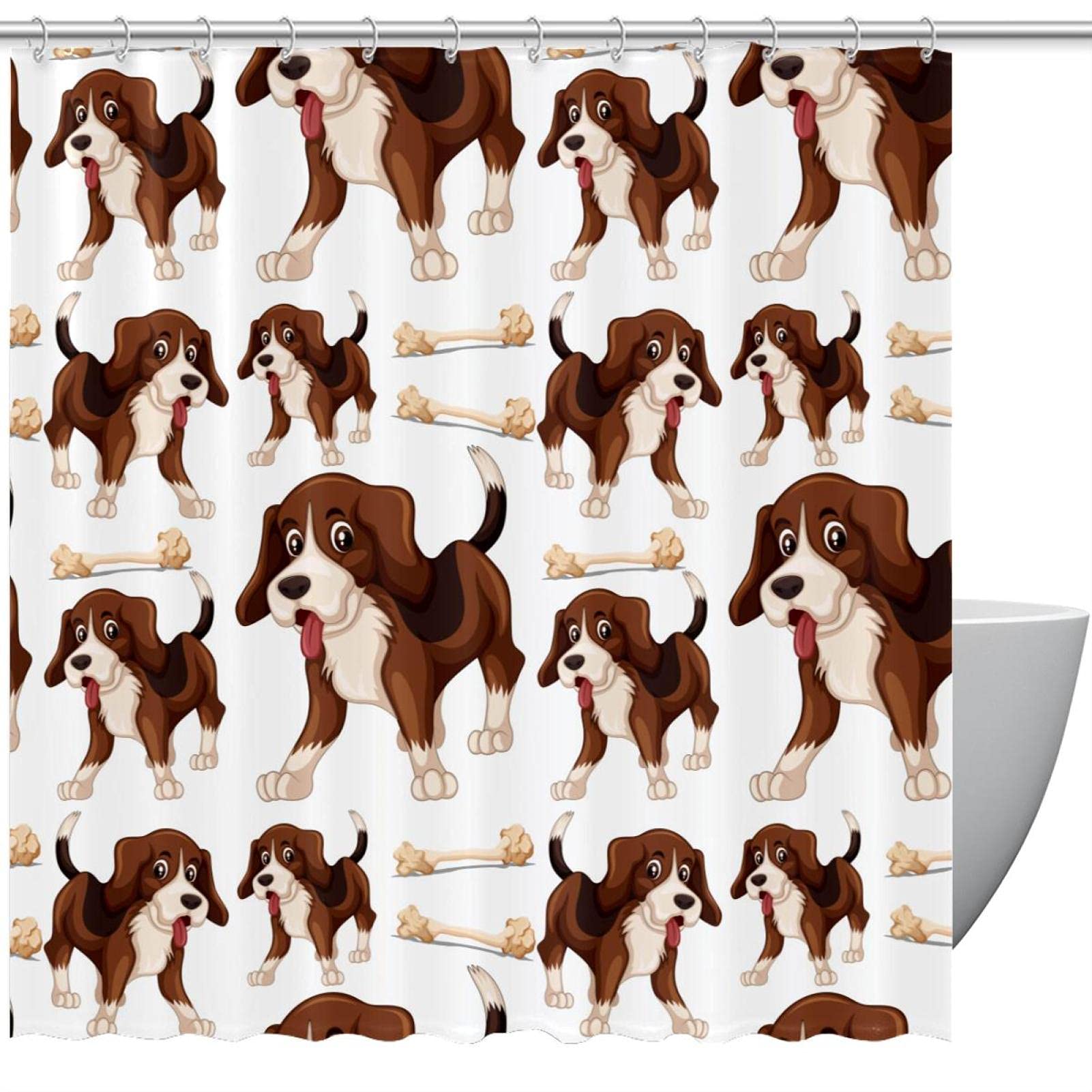 Rideau de douche beagle imperméable pour garder votre salle de bain propre