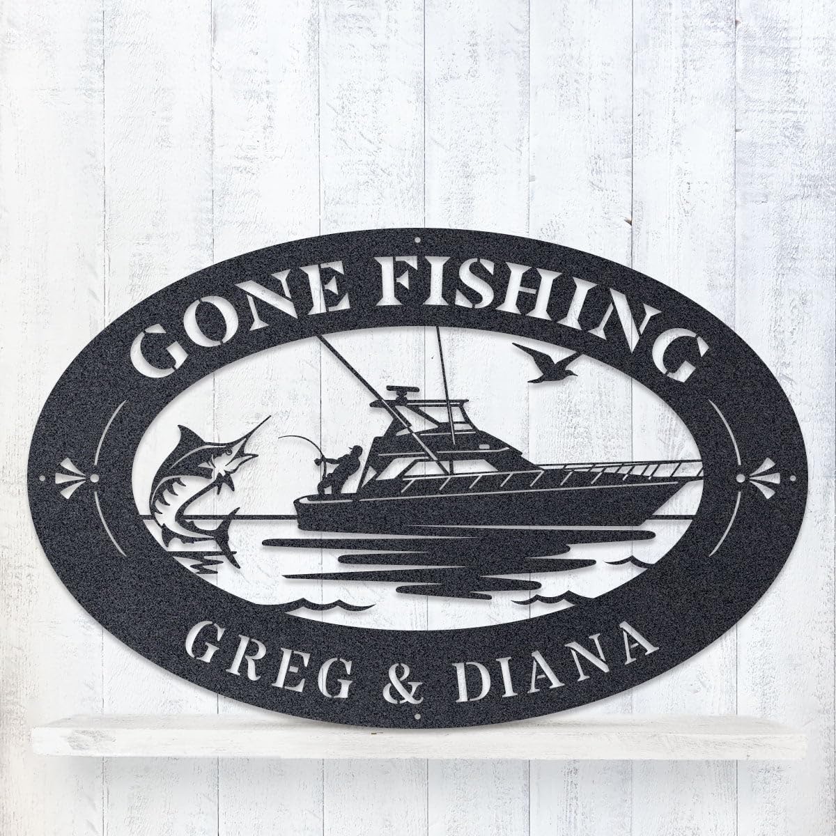 RealSteel The Yacht Monogram Personalized Nautical Metal