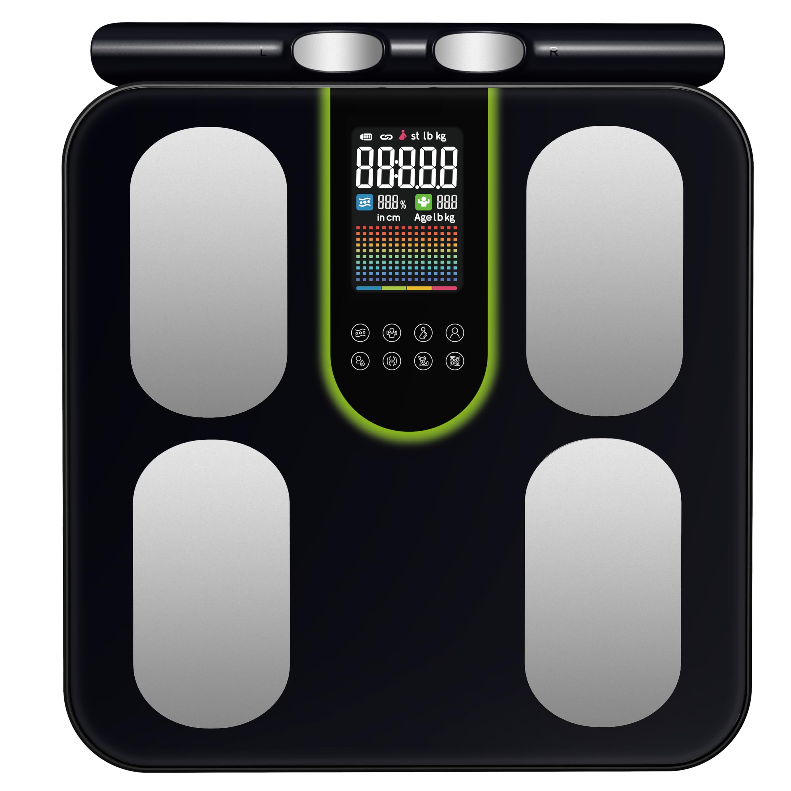 Balance de graisse corporelle à huit électrodes LCD