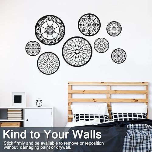 Miniatura 28 de Calcomanías de pared de mandala bohemia, calcomanías de pared de mandala mitad bohemia, calcomanías de pared de flores indias, calcomanías de pared