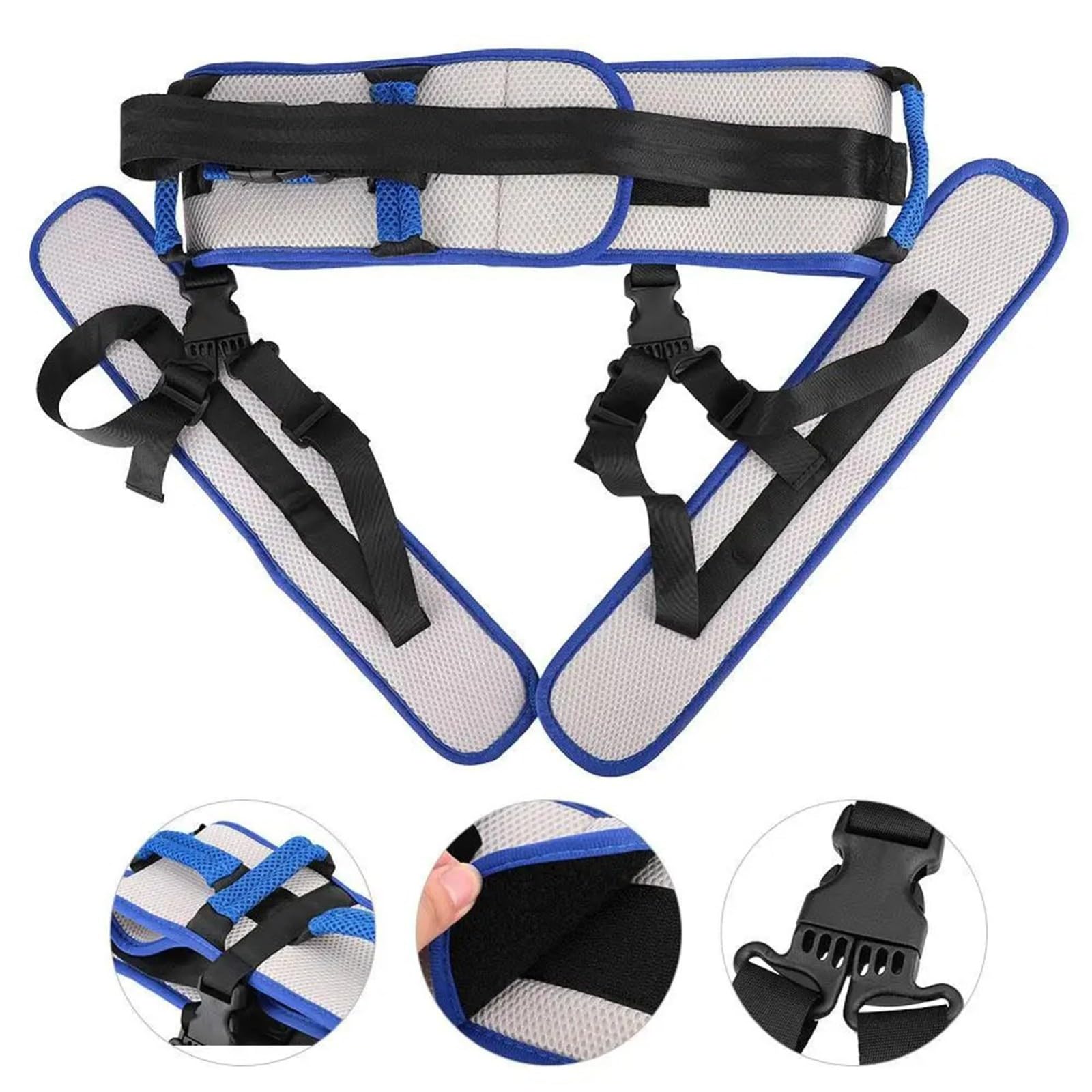 Cinturón de transferencia con presillas para piernas y 10 asas acolchadas, cinturón de marcha médico, dispositivo de asistencia para caminar con hebilla de metal de liberación rápida para persona