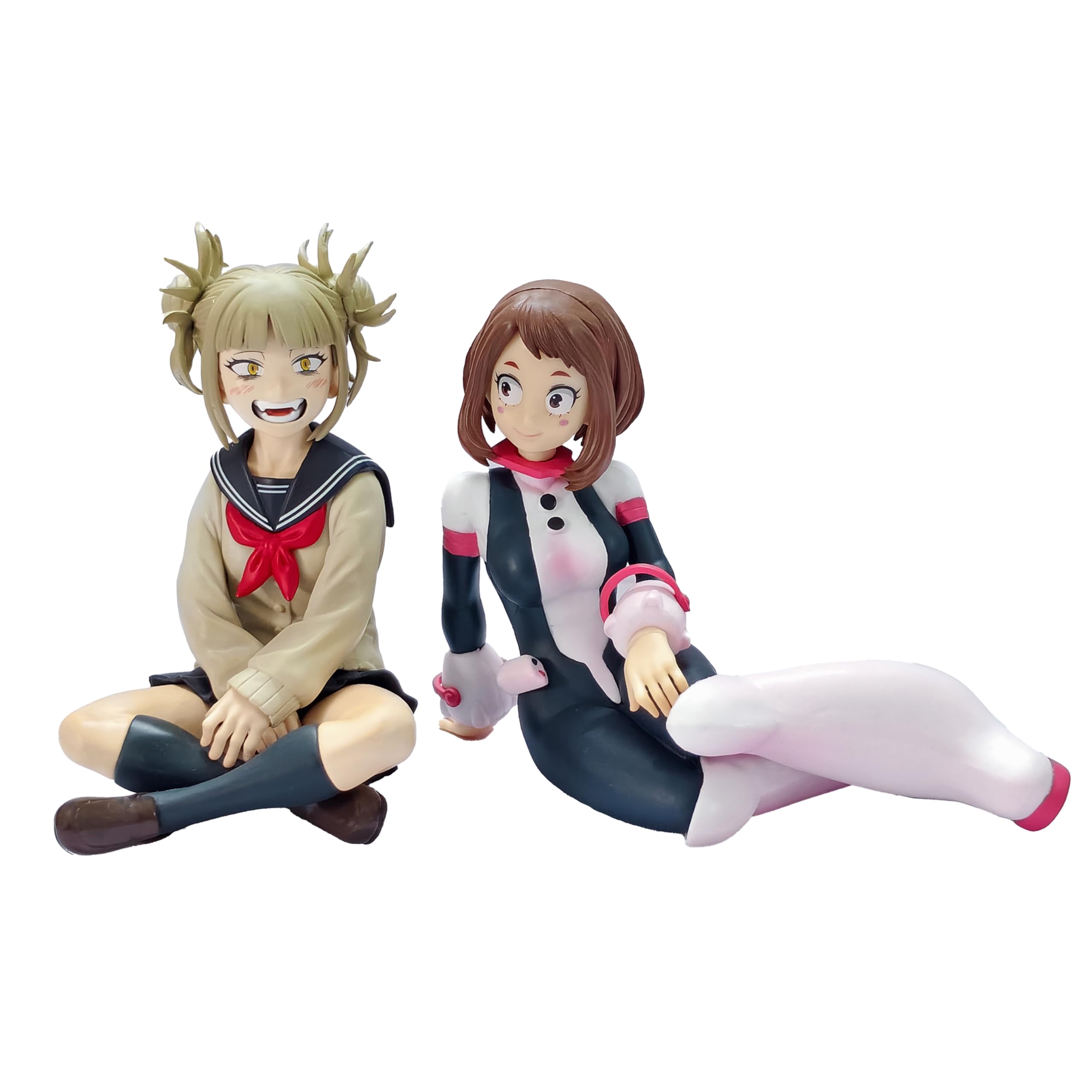 MABAIUDE 2pcs Toga Himiko and Ochako Uraraka Figure Statue, 10cm Anime Toga Figure MHA Ochako, PVC Handmade Collectible Desktop Decoration Gifts
