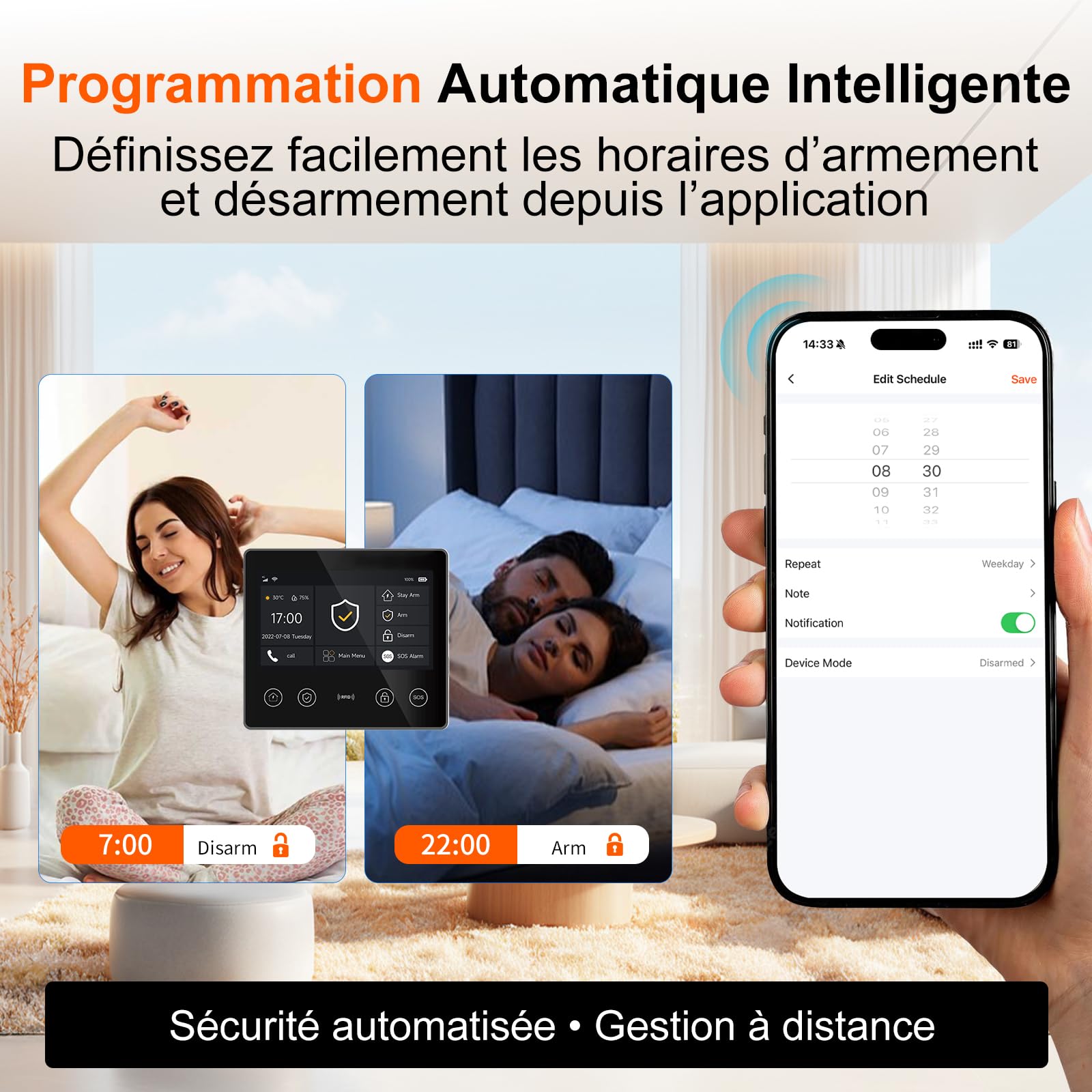 XUK Alarme Maison sans Fil 4G + WiFi, Kit Alarme sans Abonnement | Écran tactile 4,3", détecteurs d'ouverture et de mouvement inclus, application Tuya Smart, compatible Alexa & Google