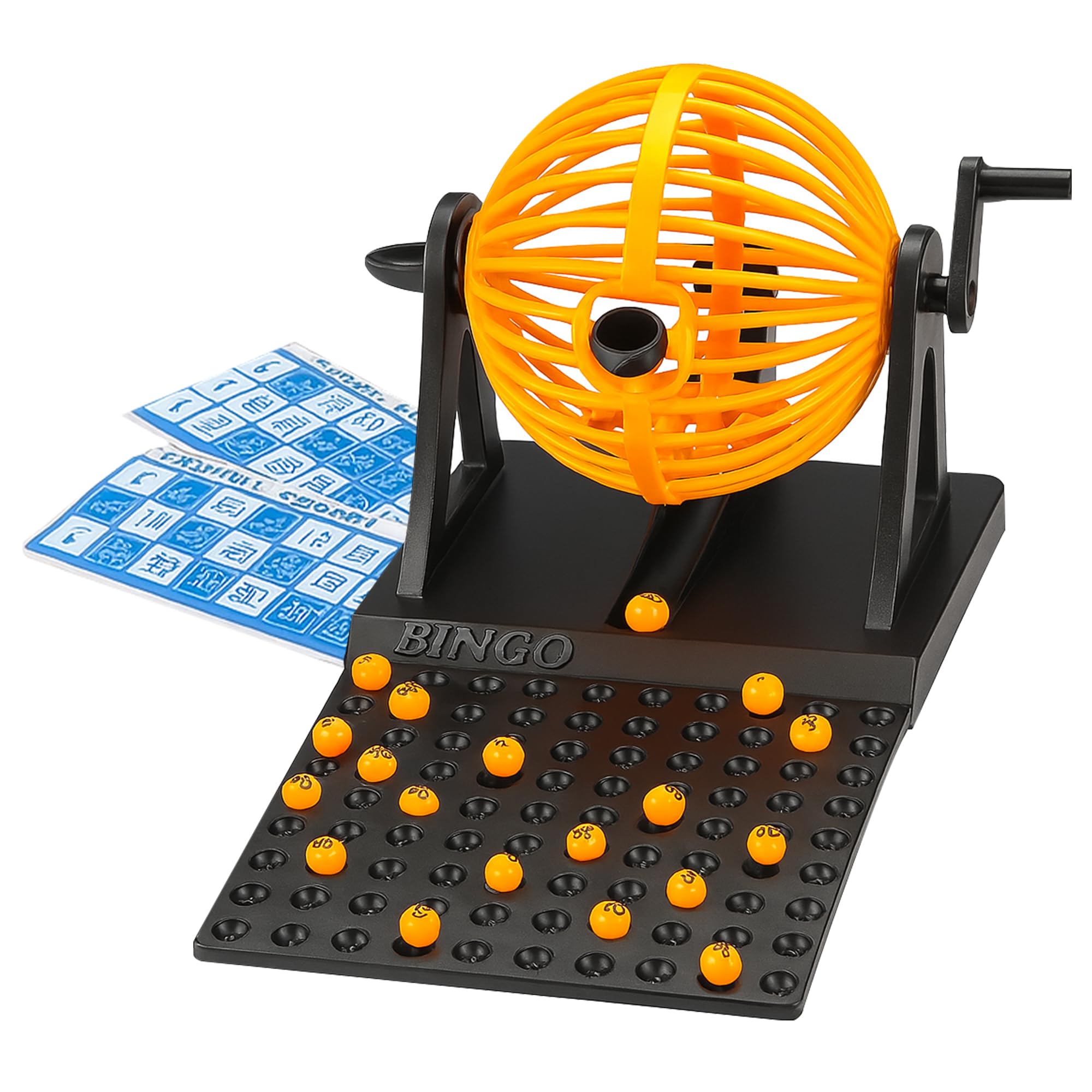 Gigzo Land Bingo Game Set - Kids and Adults Family Bingo Machine Game Traditional Board Games with Playing 12 Cards and 90 Balls - Family Card Games for Kids to Develop Fine Motor Skills - 1 Pcs