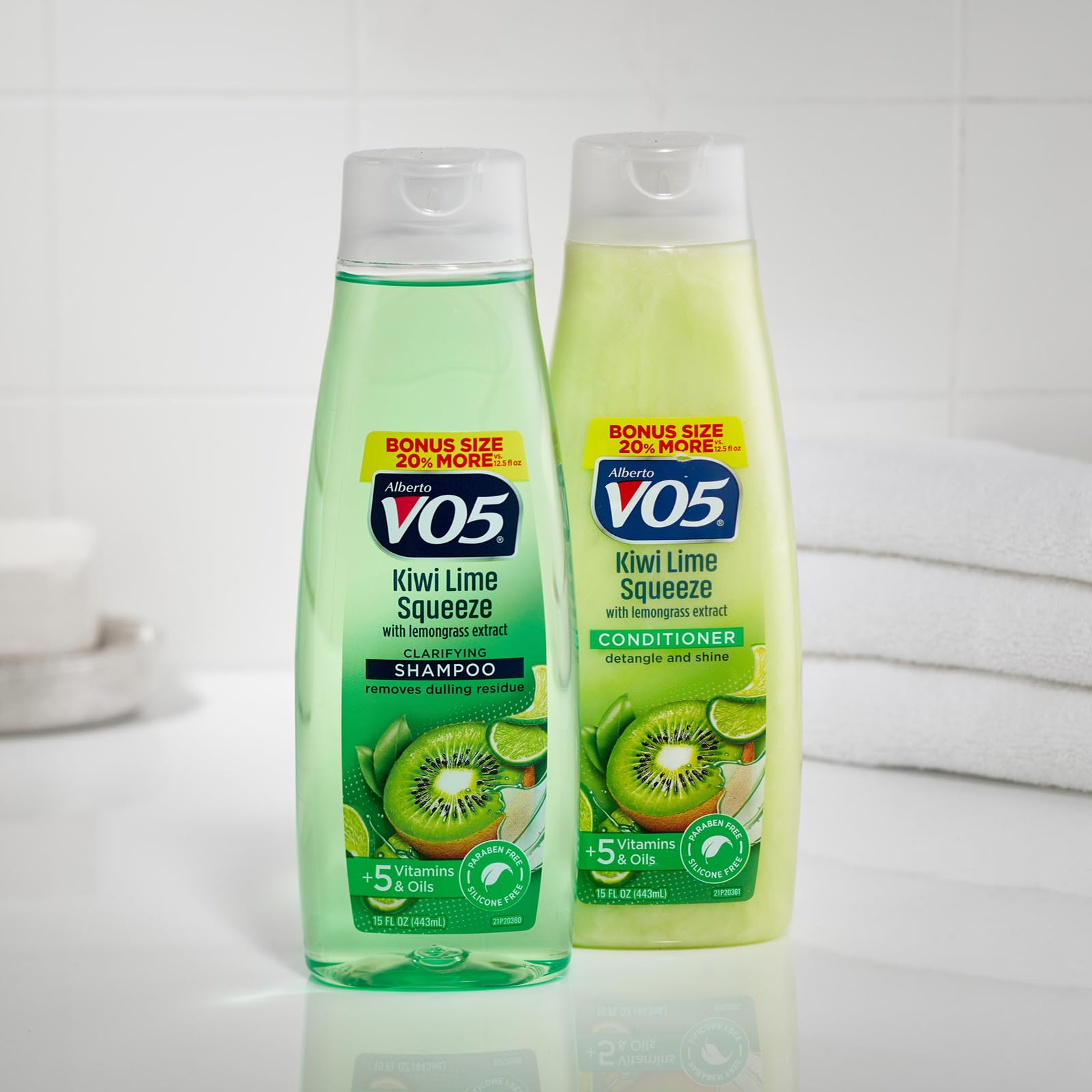 Alberto Vo5, Herbal Shampoo for Normal Hair Squeeze Kiwi Lime - 15 Oz, 443 ml (Pack of 1) - Image 3