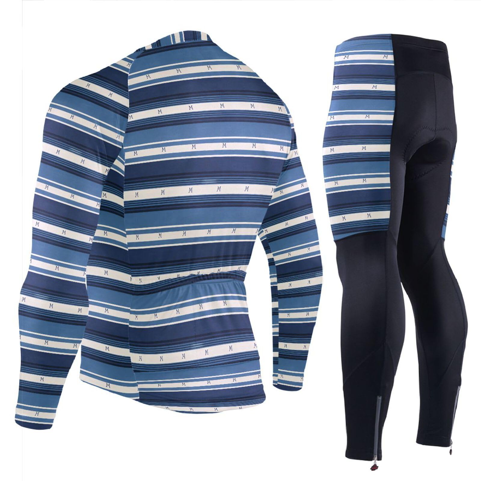 Winter Radtrikot mit Taschen Winddicht Trikot Herren Langarm 3D Gepolstert