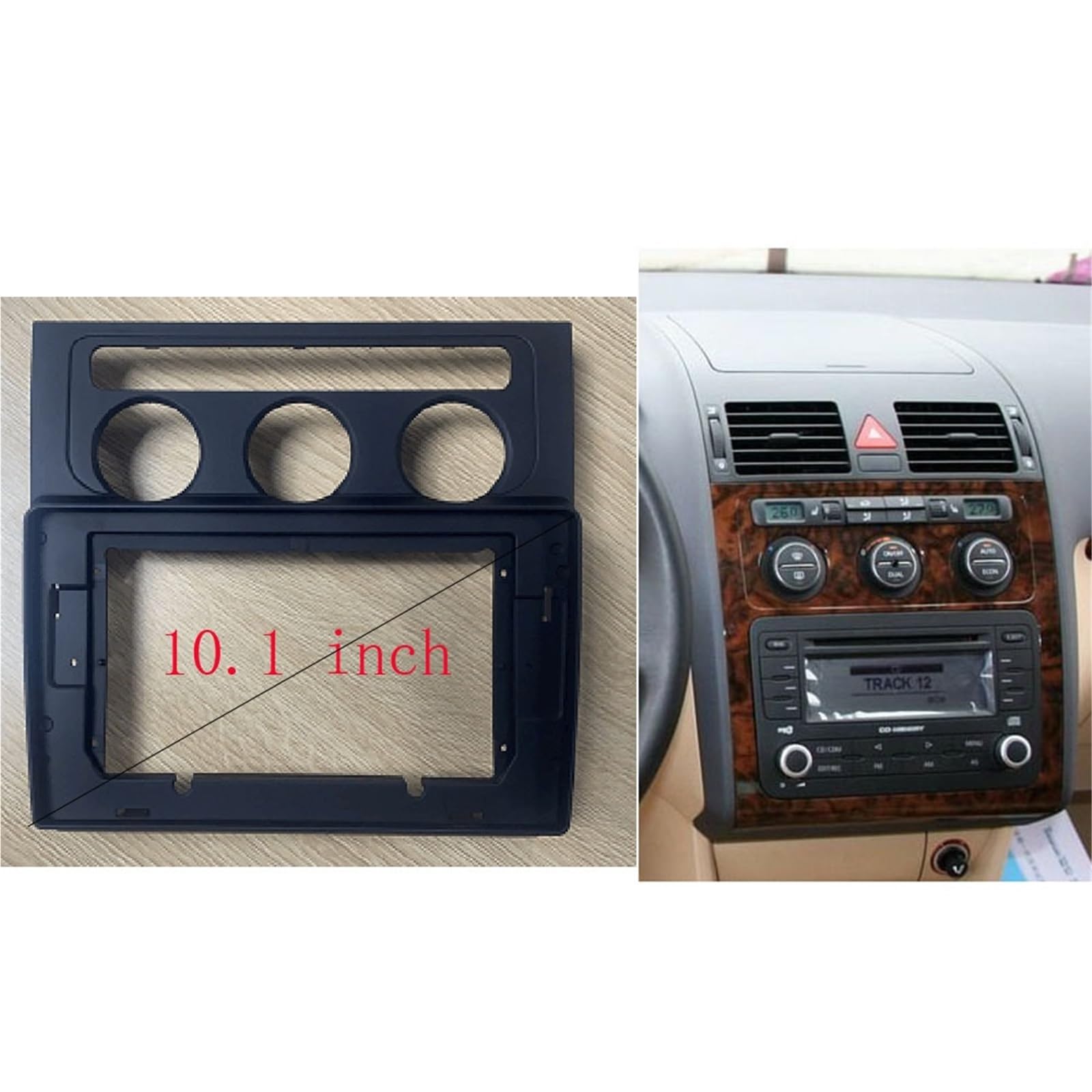 Ramka do radia Pasuje do VW Touran 2004-2008 AT AC samochodowy GPS wieża stereo oblicowania rama panelu pasuje 2Din 10-calowy ekran radioodtwarzacza w desce rozdzielczej Autoradio Rahmen | Frame-AT-CANBUS