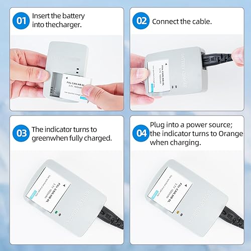 Miniatura 5 de Cargador de cámaras CB-2LY para batería NB-6L compatible con Canon PowerShot D10 D20 S95 SD770IS SD1200IS SD1300IS SD4000IS SX240HS SX500IS ELPH