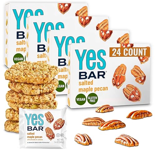 The YES Bar  Nuez Pacana con Arce Salado  Proteína a Base de Plantas, Barra de Aperitivo Decadente  Vegana, Paleo, Sin Gluten, Sin Lácteos, Baja en
