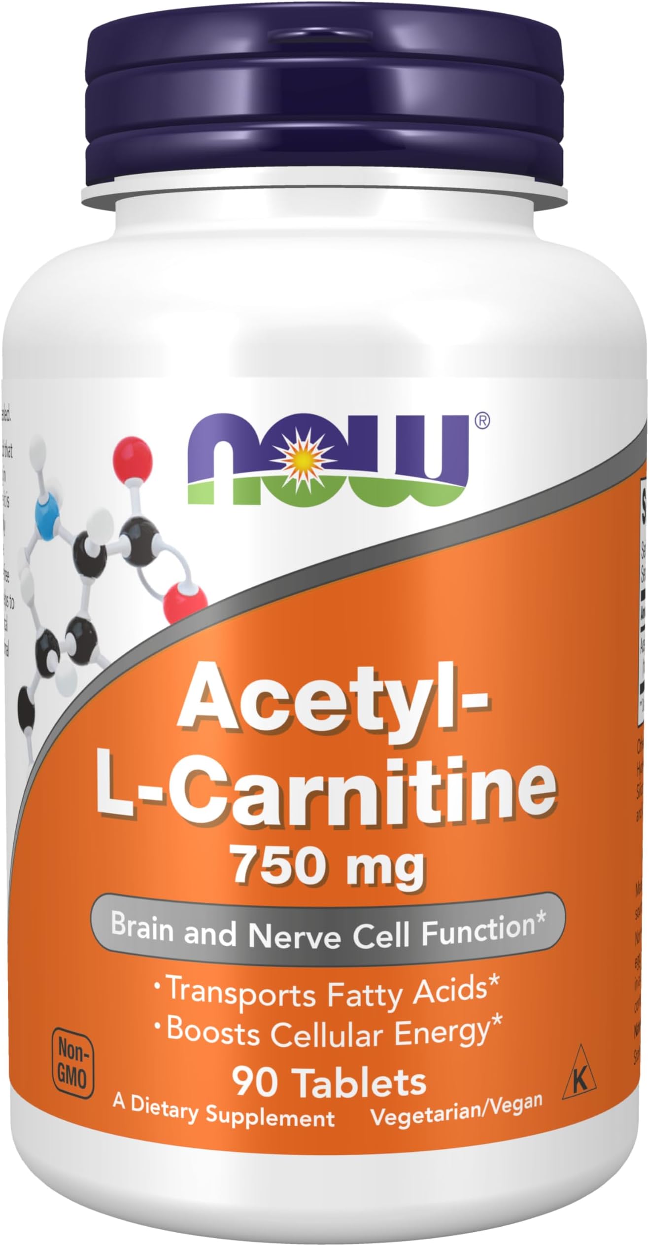 Now Foods, Acetyl-L Carnitine, 750 mg, 90 Tablets