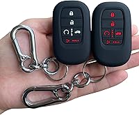 Vista 8 de TANDRIVE Funda para llavero (5 botones) Honda 2026 2025-2022 Civic Accord CR-V HR-V Pilot y 2026 Passport, silicona, paquete de 2, negro rojo